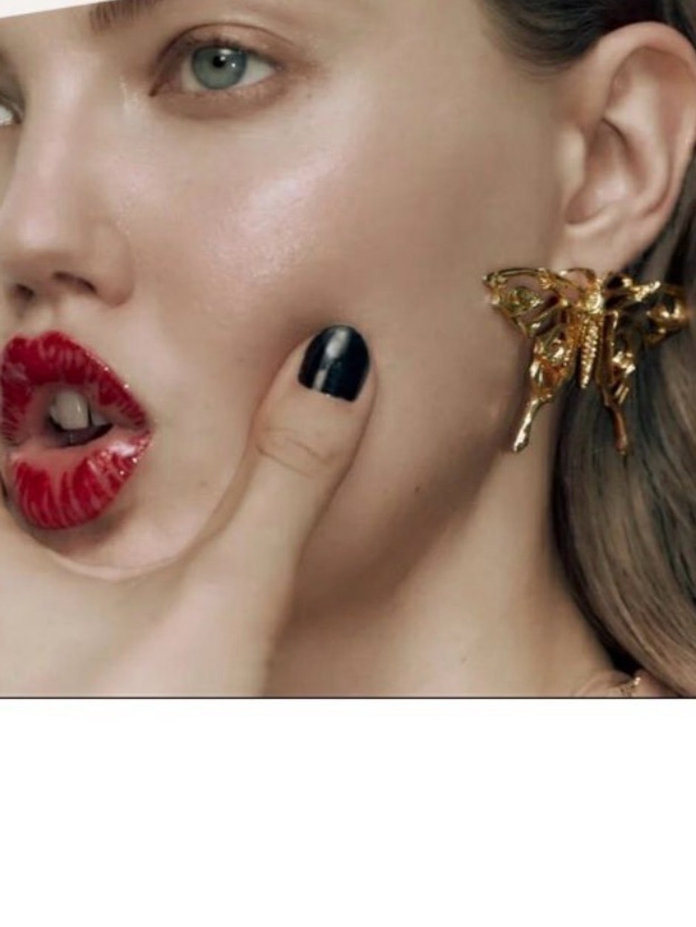 Zara Gold Butterfly Statement Earrings Oversized Studs Never Worn